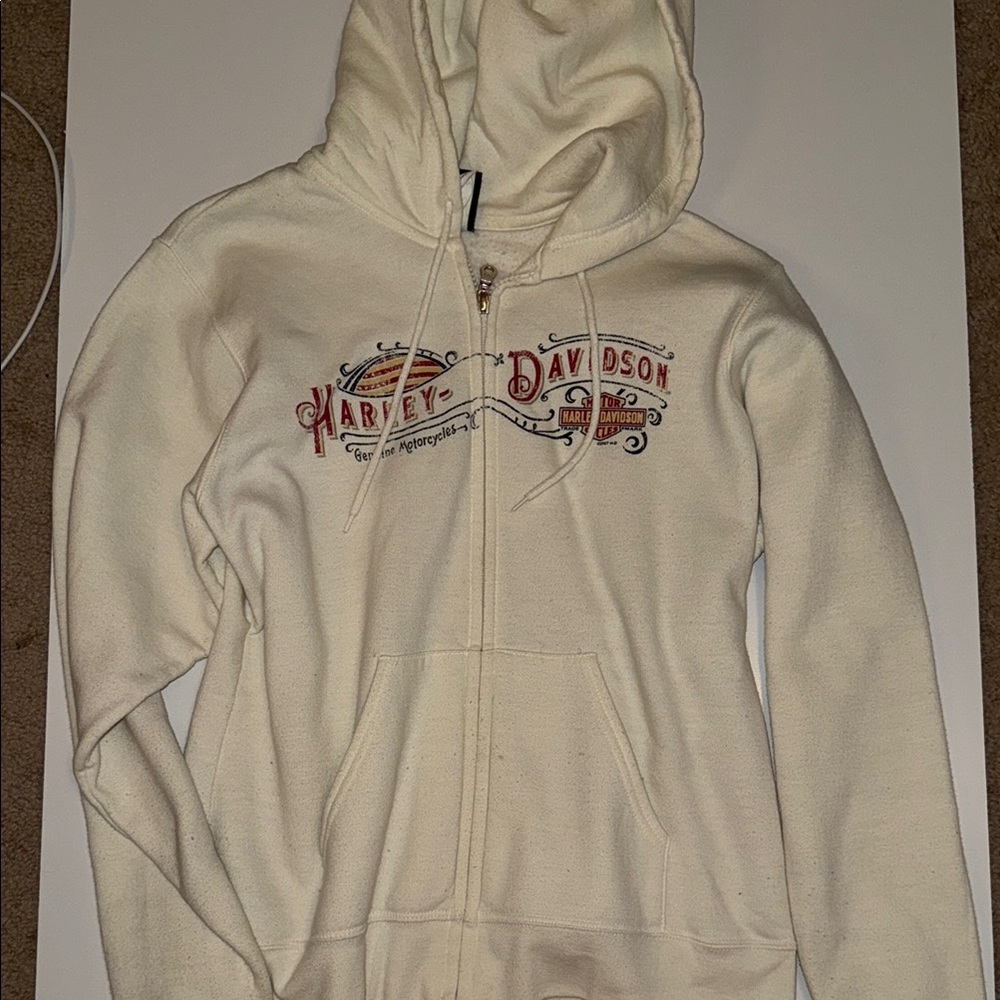 Harley-Davidson Off-White Zip-Up Hoodie